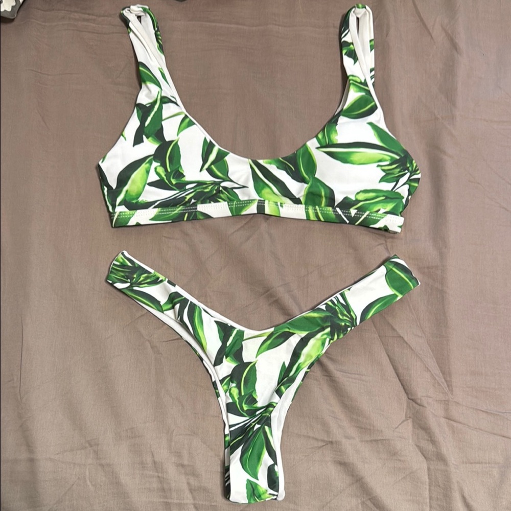 Leaf Print Bikini Set